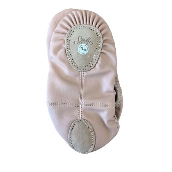 NWT Stelle Kids Girls Slippers Leather Sole Ballet Practice Shoes Size 3ML Pink - Picture 2 of 4